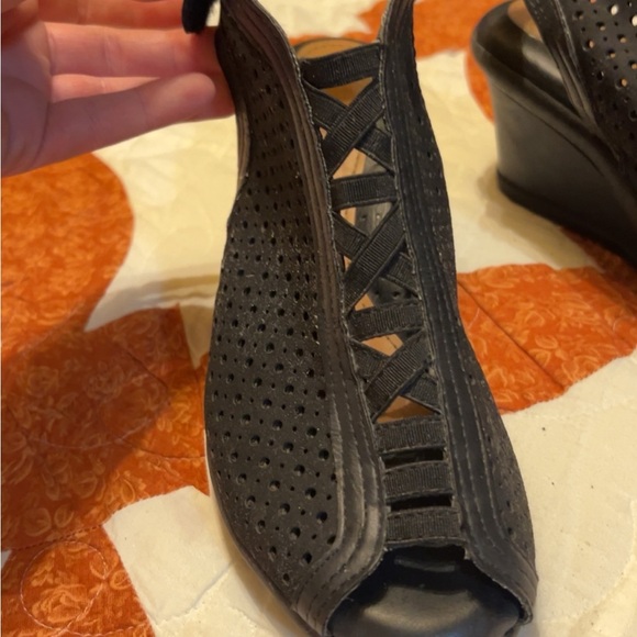 Black wedge open toe - Picture 4 of 4